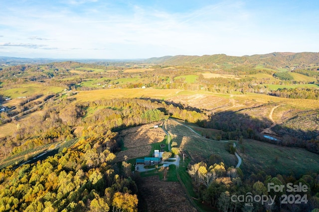 bird's eye view featuring a mountain view