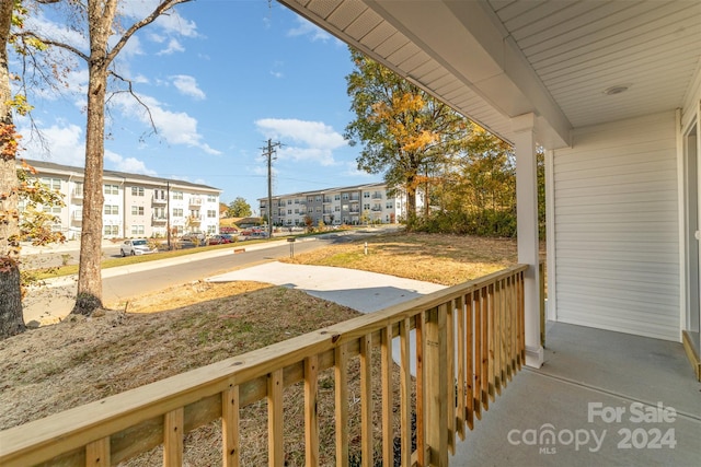 balcony featuring a porch