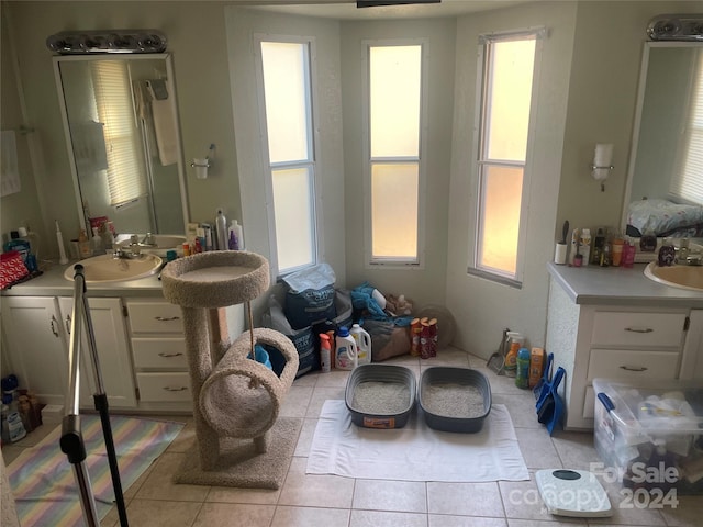 bathroom featuring vanity and tile patterned floors