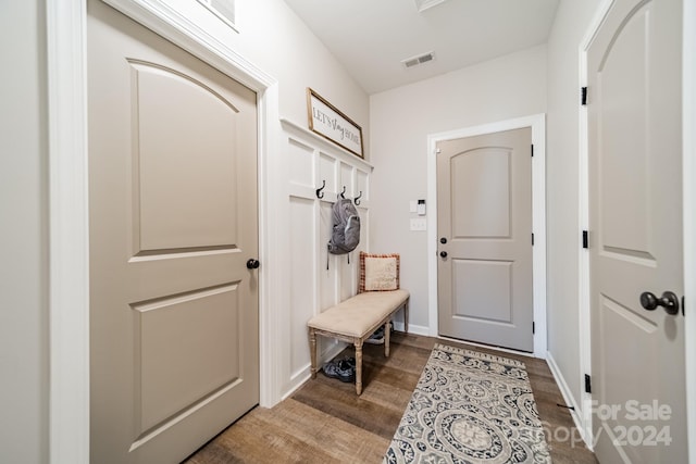 mudroom featuring hardwood / wood-style flooring