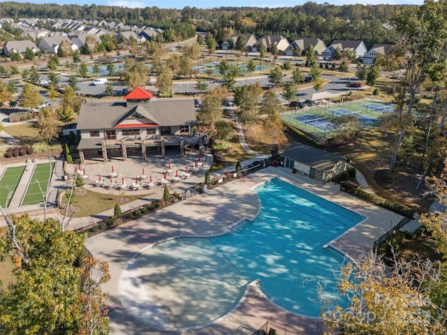 birds eye view of property featuring a residential view