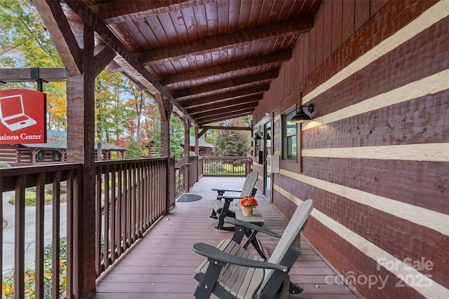 view of wooden deck