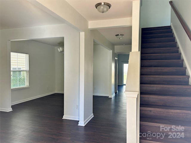 stairs with wood-type flooring