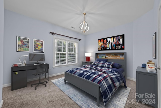 view of carpeted bedroom