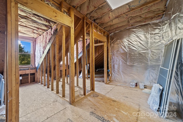 view of unfinished attic