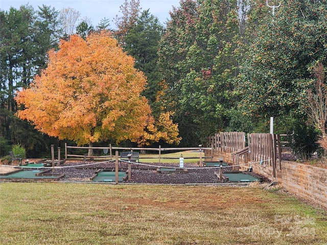 view of community with a lawn