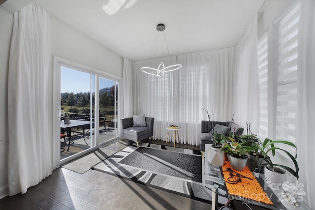 living area featuring wood finished floors