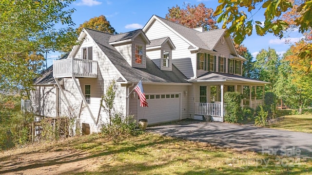 view of front facade featuring a garage and a front lawn