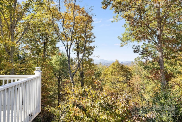 view of yard featuring a mountain view