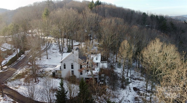 view of snowy aerial view