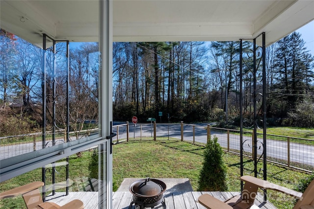 view of sunroom