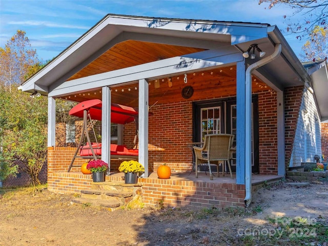 exterior space with a porch