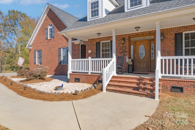 view of front of property with covered porch