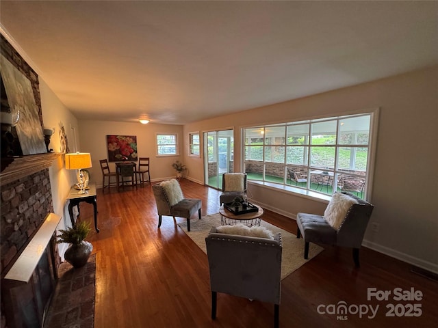 1727 Hartford Dr, Gastonia, NC 28052 - living area with wood finished floors and baseboards