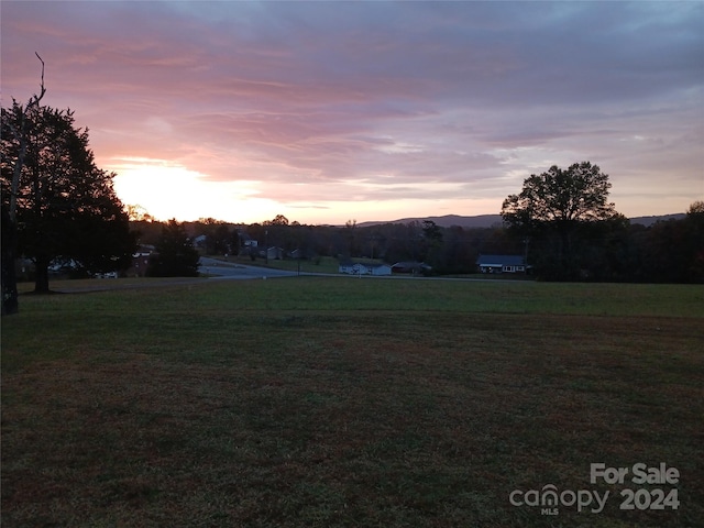 view of yard at dusk