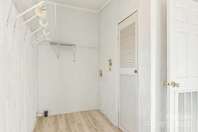 washroom featuring washer hookup and light wood-type flooring