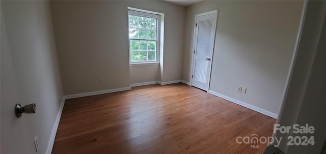 empty room featuring light hardwood / wood-style floors