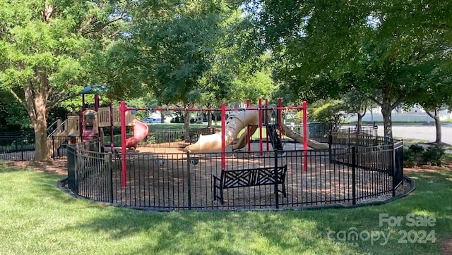 view of play area featuring a yard