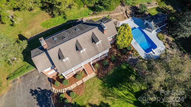 4141 Shattalon Dr, Winston Salem, NC 27106 - view from above of property with a pool area