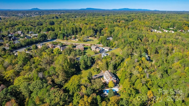 drone / aerial view with a mountain view