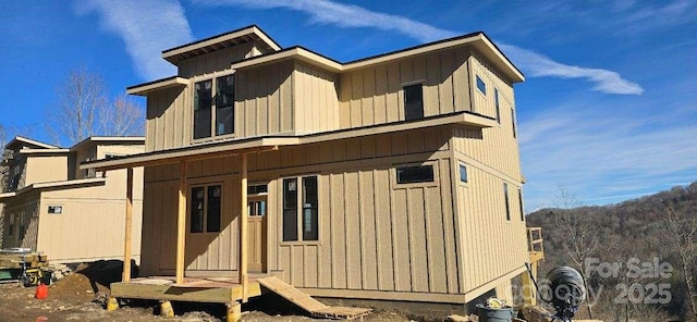 exterior space with board and batten siding