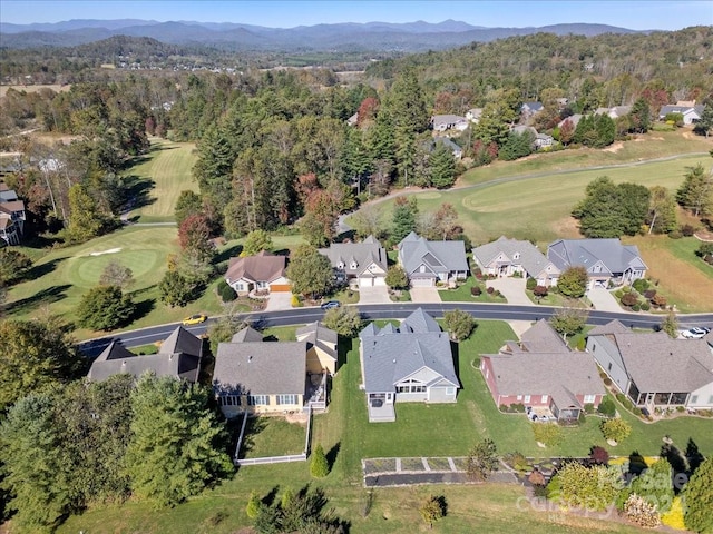 bird's eye view with a mountain view