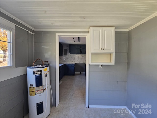 interior space featuring electric water heater