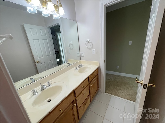 bathroom featuring vanity and tile patterned floors