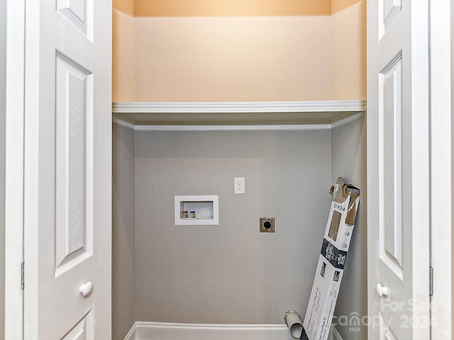 washroom featuring hookup for an electric dryer and hookup for a washing machine