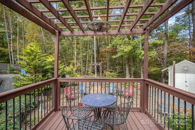 wooden deck with a pergola