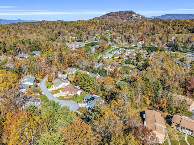 birds eye view of property with a mountain view