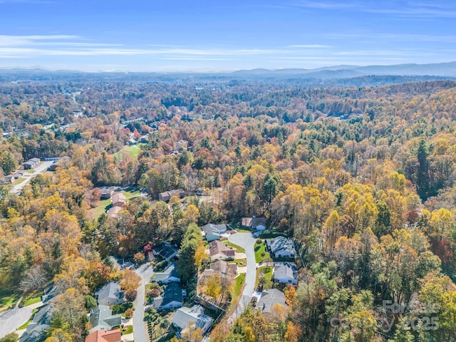 bird's eye view with a mountain view