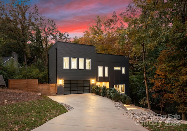 contemporary house with a garage