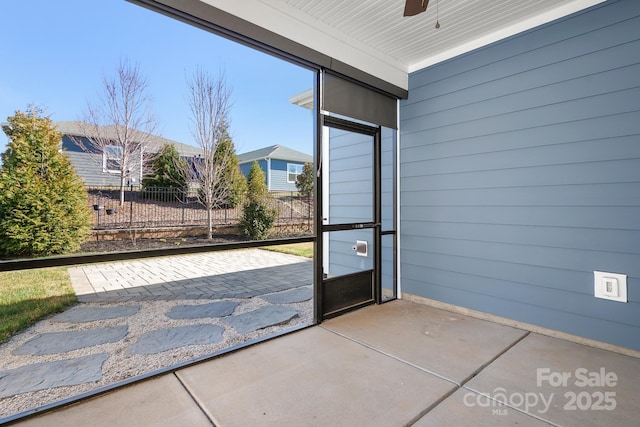 view of unfurnished sunroom