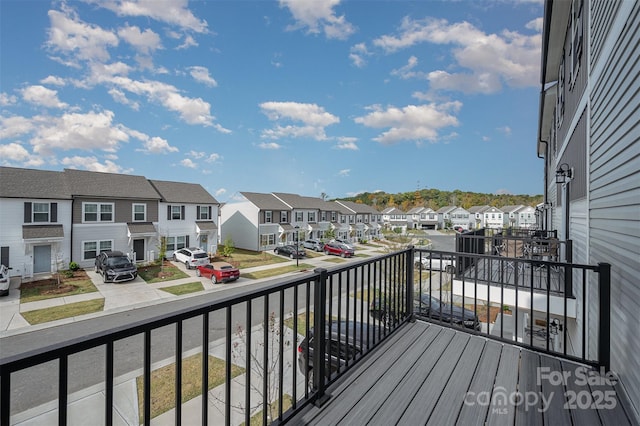 deck with a residential view