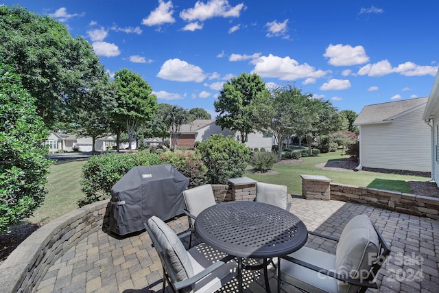 view of patio / terrace with a grill