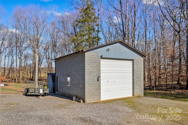 view of garage