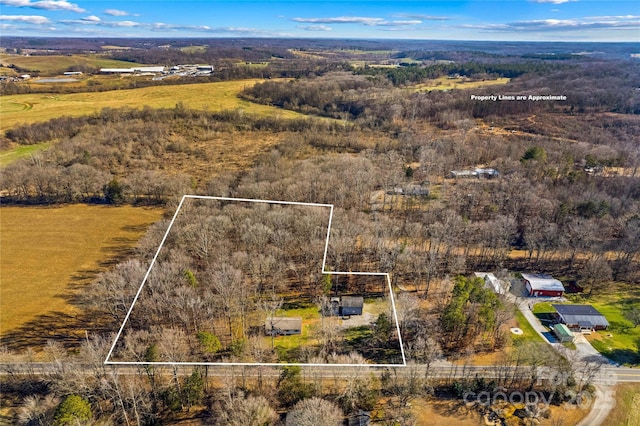 drone / aerial view with a rural view