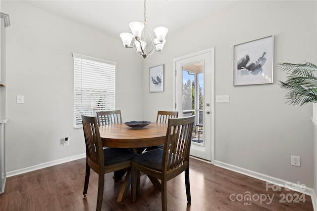 1568 Whitman Ct, York, SC 29745 - dining space with plenty of natural light, dark wood-style flooring, and a chandelier