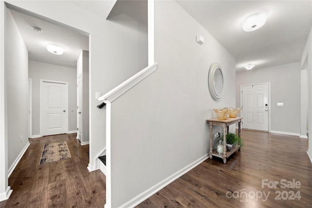 hall featuring dark hardwood / wood-style flooring