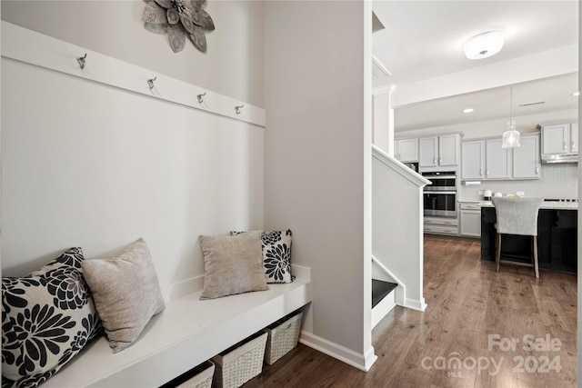 mudroom featuring hardwood / wood-style flooring