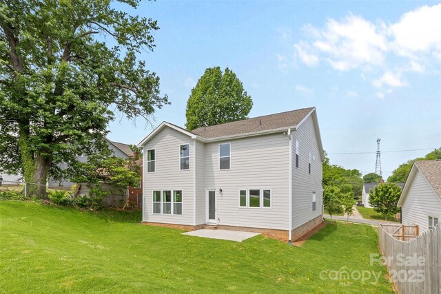 2304 Catalina Ave, Charlotte, NC 28206 - rear view of house with fence, a patio area, and a yard