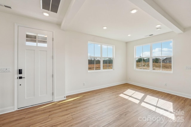 809 Terra Dr, Tega Cay, SC 29708 - entrance foyer featuring visible vents, baseboards, and light wood-style floors