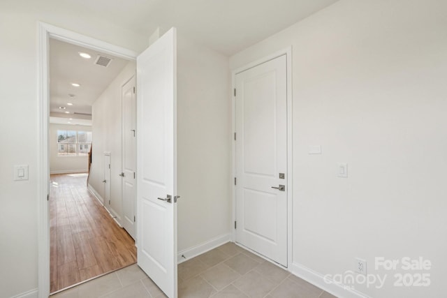 809 Terra Dr, Tega Cay, SC 29708 - corridor featuring light tile patterned floors, recessed lighting, visible vents, and baseboards