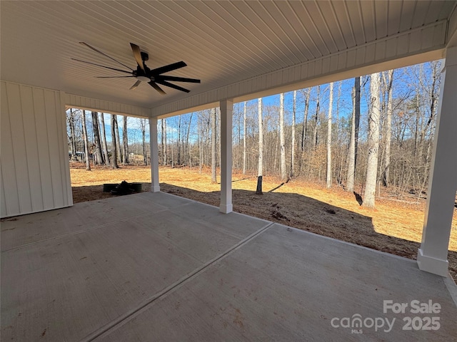 view of patio / terrace with ceiling fan