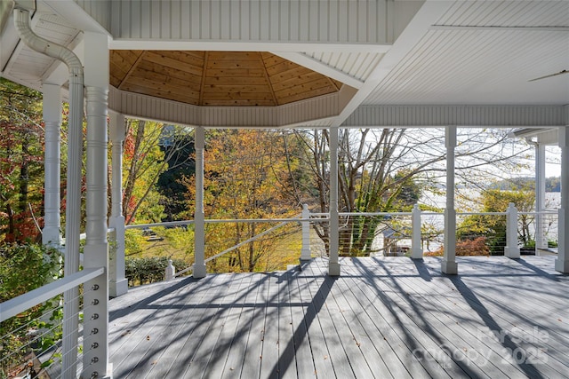 deck with a gazebo