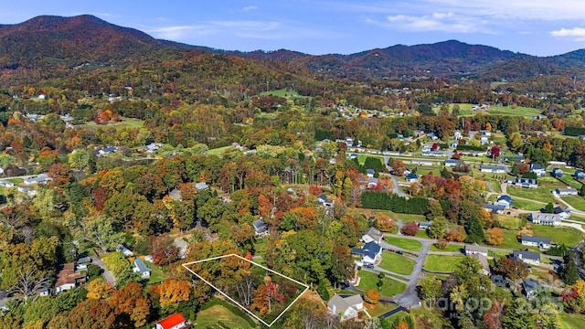 drone / aerial view with a mountain view