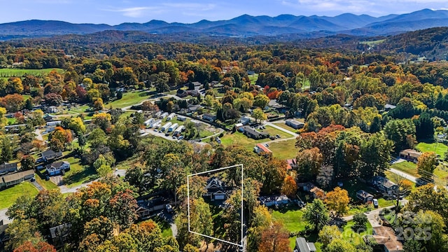 aerial view with a mountain view