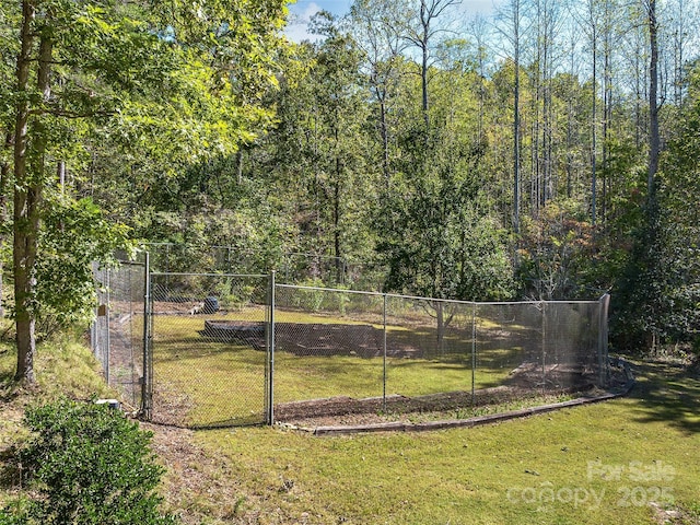 view of yard with fence