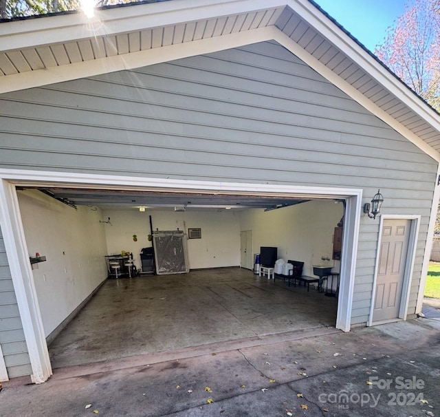 view of garage